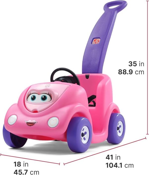 Step2 Push Around Buggy Kids Push Car, Ride On Toy, Stroller Substitute, Includes Seat Belt & Horn, Made of Durable Plastic, Max Weight 50 lbs., For Toddlers 1.5-4 Years Old, Pink - Image 6