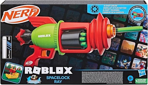 Nerf Roblox Build A Boat for Treasure: Spacelock Ray Blaster, Includes Code to Redeem Exclusive Virtual Item, 8 Elite Darts - Image 3