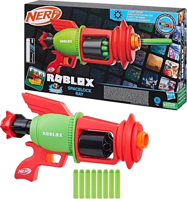 Nerf Roblox Build A Boat for Treasure: Spacelock Ray Blaster, Includes Code to Redeem Exclusive Virtual Item, 8 Elite Darts - Image 14