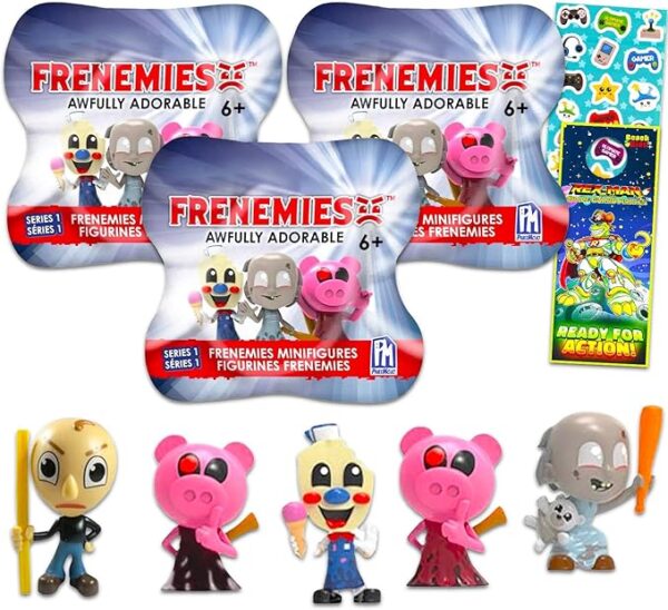 Roblox Party Favor Set - Bundle with 3 Frenemies Awfully Adorable Blind Bag Figures | Piggy, Baldi, Granny, Hello Neighbor, More Mini Toys for Kids - Image 2