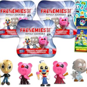 Roblox Party Favor Set - Bundle with 3 Frenemies Awfully Adorable Blind Bag Figures | Piggy, Baldi, Granny, Hello Neighbor, More Mini Toys for Kids