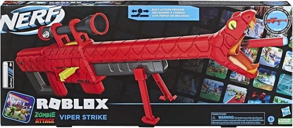NERF Roblox Zombie Attack: Viper Strike Sniper-Inspired Blaster with Scope, Code for Exclusive Virtual Item - Image 4