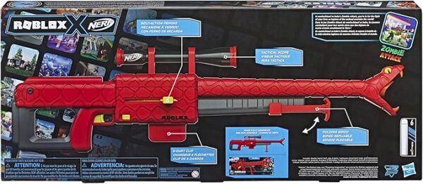 NERF Roblox Zombie Attack: Viper Strike Sniper-Inspired Blaster with Scope, Code for Exclusive Virtual Item - Image 5