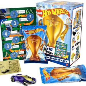 Hot Wheels Toy Car, HW Rewards Individually Wrapped 1:64 Scale Vehicle with Gold Sticker (Styles May Vary)