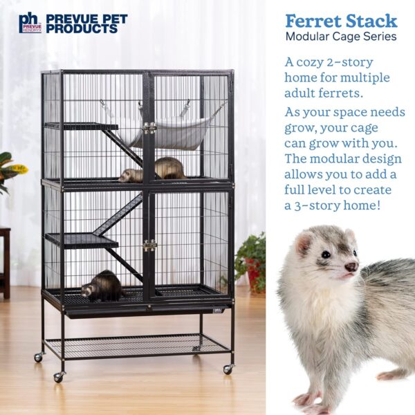 Prevue Pet Products Ferret Stack Two Story Ferret Home with Portable Stand - Image 3