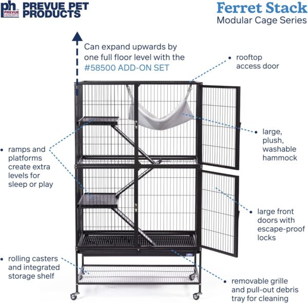 Prevue Pet Products Ferret Stack Two Story Ferret Home with Portable Stand - Image 2